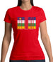 Central African Republic  Barcode Style Flag Womens T-Shirt