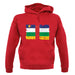 Central African Republic Grunge Style Flag unisex hoodie
