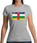 Central African Republic Grunge Style Flag Womens T-Shirt