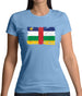 Central African Republic Grunge Style Flag Womens T-Shirt