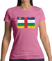 Central African Republic Grunge Style Flag Womens T-Shirt