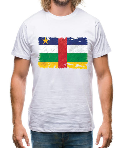 Central African Republic Grunge Style Flag Mens T-Shirt