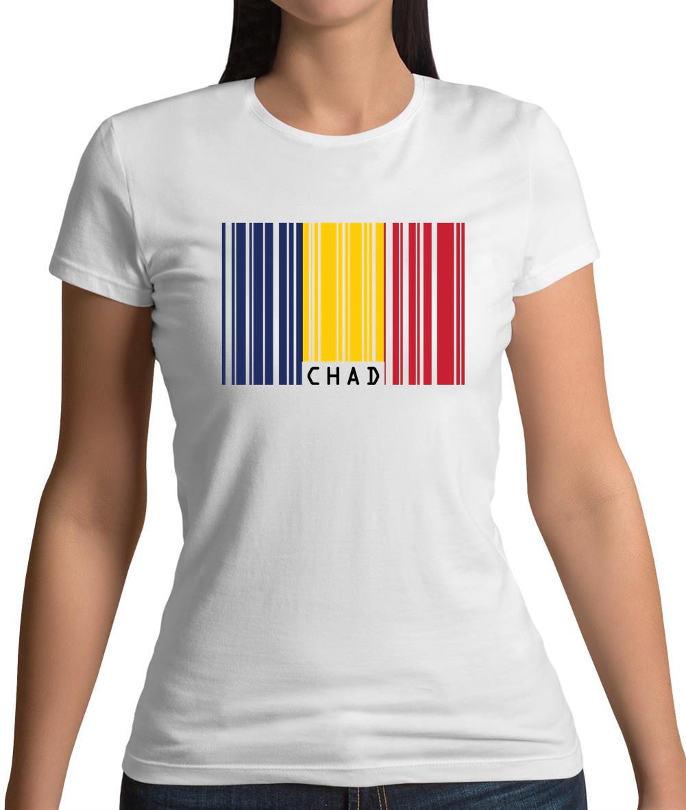 Chad Barcode Style Flag Womens T-Shirt