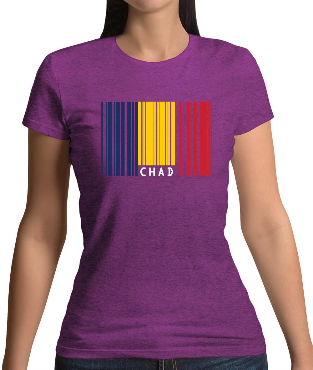 Chad Barcode Style Flag Womens T-Shirt