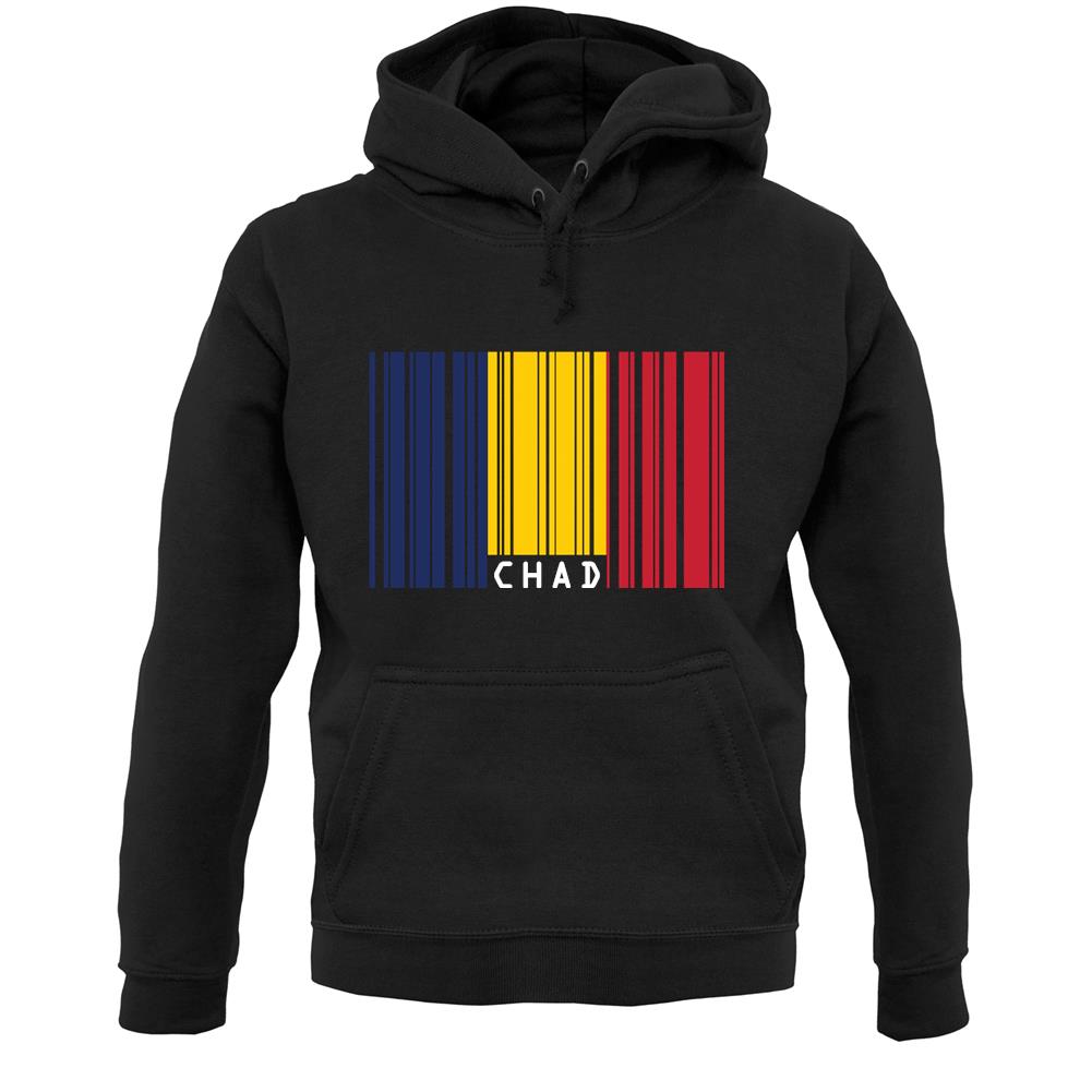 Chad Barcode Style Flag Unisex Hoodie