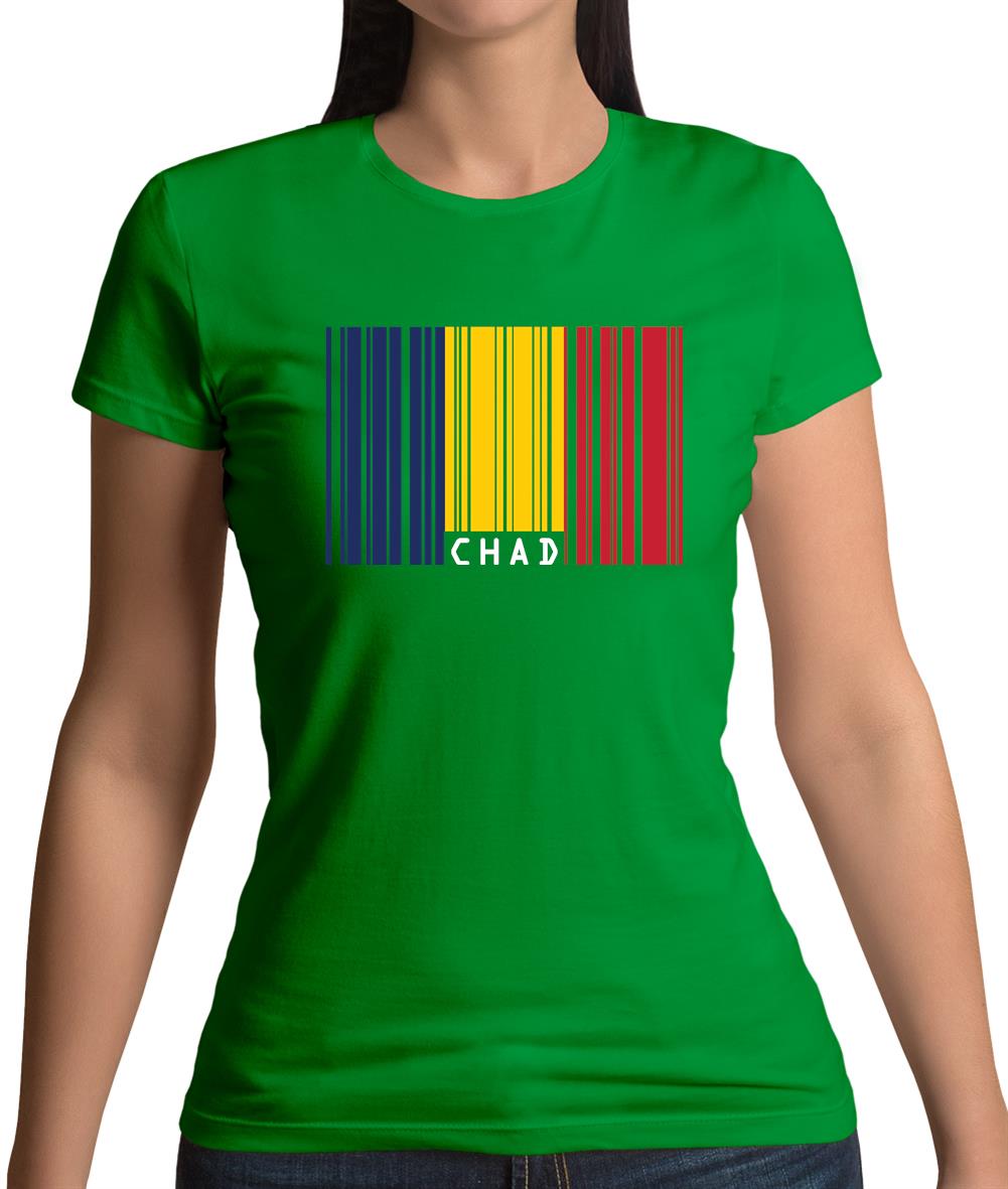 Chad Barcode Style Flag Womens T-Shirt