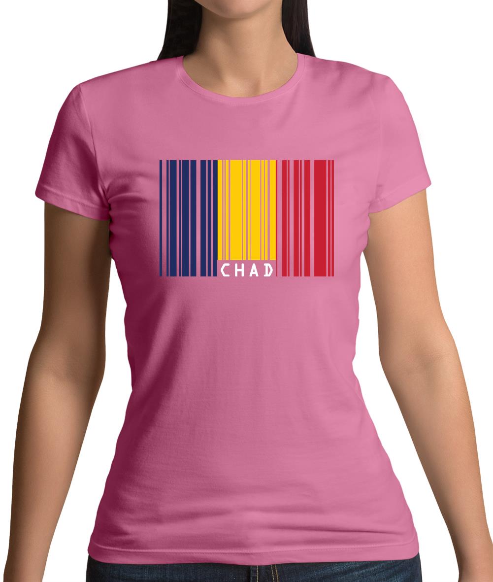 Chad Barcode Style Flag Womens T-Shirt