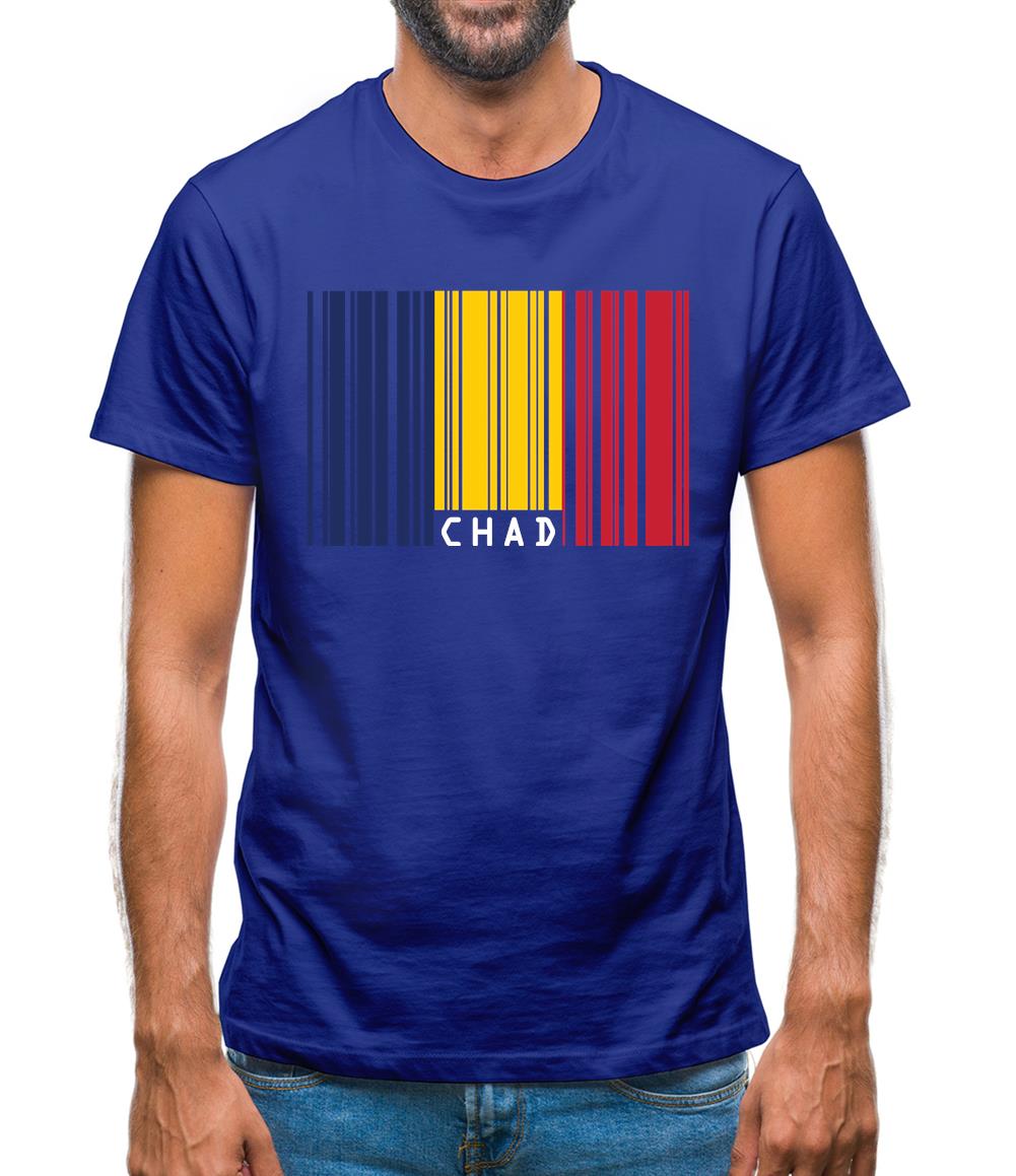 Chad Barcode Style Flag Mens T-Shirt