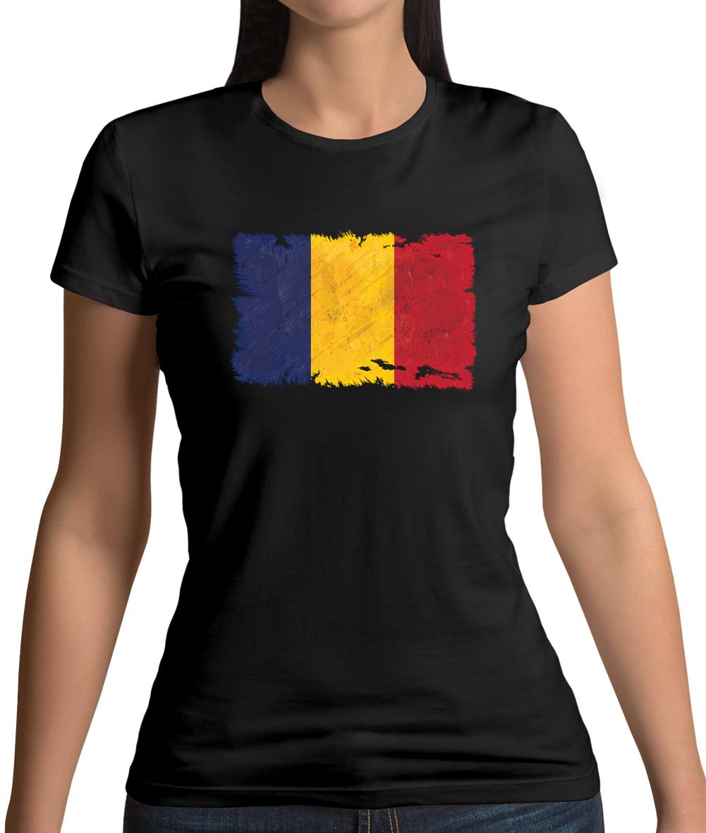 Chad Grunge Style Flag Womens T-Shirt