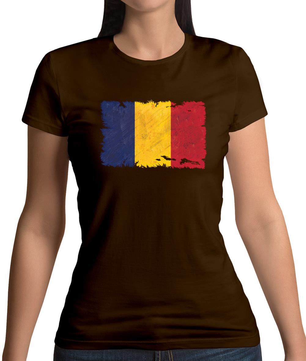 Chad Grunge Style Flag Womens T-Shirt
