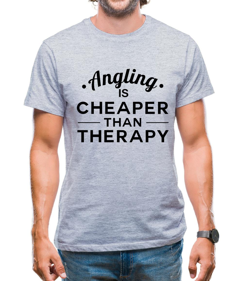 Angling Is Cheaper Than Therapy Mens T-Shirt