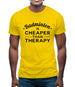 Badminton Is Cheaper Than Therapy Mens T-Shirt