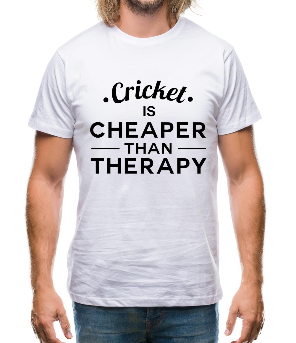 Cricket Is Cheaper Than Therapy Mens T-Shirt