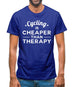 Cycling Is Cheaper Than Therapy Mens T-Shirt