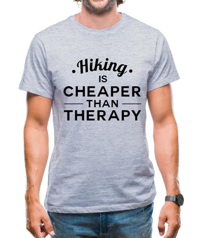 Hiking Is Cheaper Than Therapy Mens T-Shirt