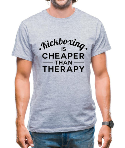 Kickboxing Is Cheaper Than Therapy Mens T-Shirt