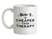 Moto X Is Cheaper Than Therapy Ceramic Mug