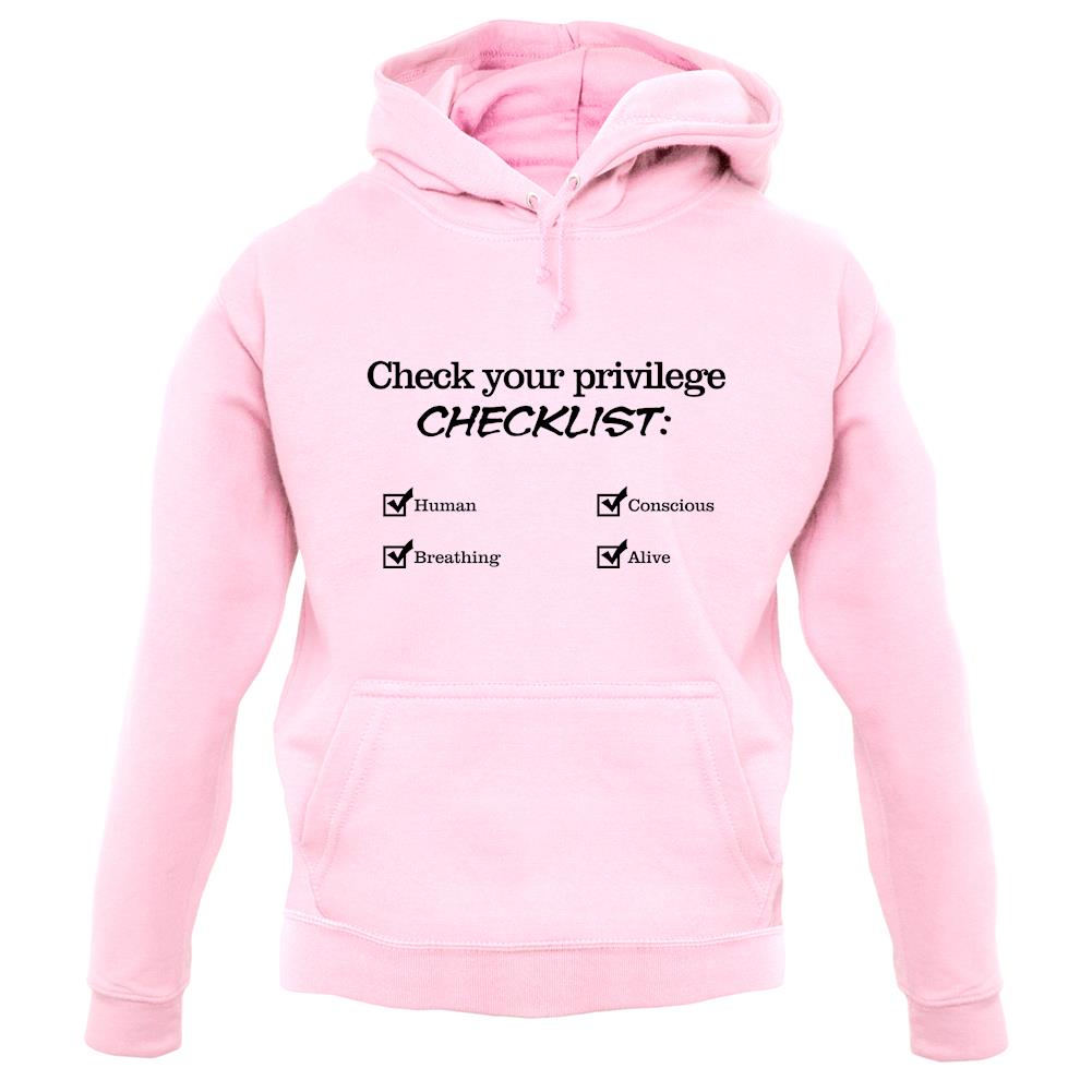 Privilege Checklist unisex hoodie