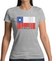 Chile Barcode Style Flag Womens T-Shirt