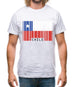 Chile Barcode Style Flag Mens T-Shirt