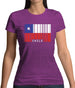 Chile Barcode Style Flag Womens T-Shirt