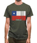 Chile Barcode Style Flag Mens T-Shirt