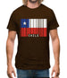 Chile Barcode Style Flag Mens T-Shirt