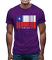 Chile Barcode Style Flag Mens T-Shirt