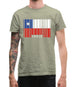 Chile Barcode Style Flag Mens T-Shirt