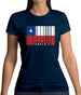 Chile Barcode Style Flag Womens T-Shirt