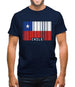 Chile Barcode Style Flag Mens T-Shirt