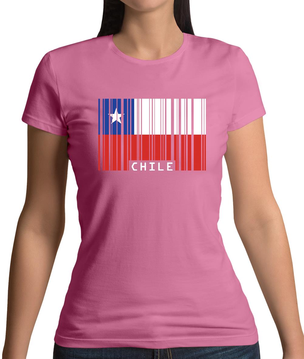 Chile Barcode Style Flag Womens T-Shirt