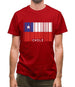 Chile Barcode Style Flag Mens T-Shirt