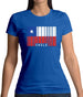 Chile Barcode Style Flag Womens T-Shirt