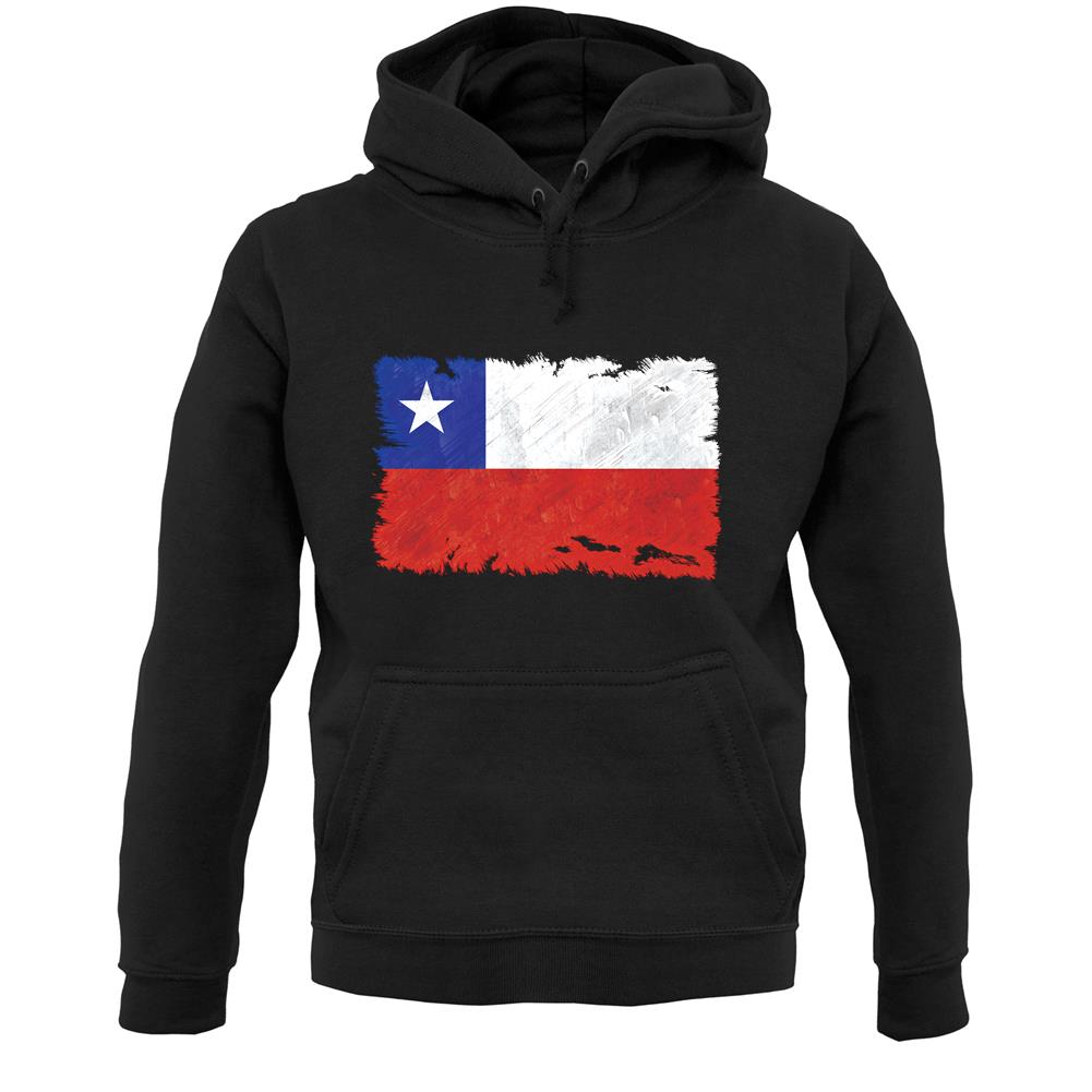 Chile Grunge Style Flag Unisex Hoodie