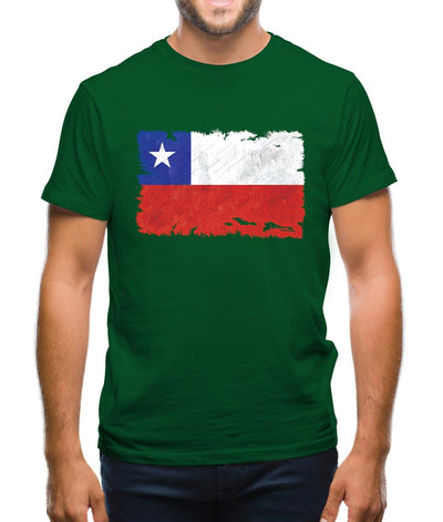 Chile Grunge Style Flag Mens T-Shirt