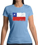 Chile Grunge Style Flag Womens T-Shirt