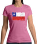 Chile Grunge Style Flag Womens T-Shirt