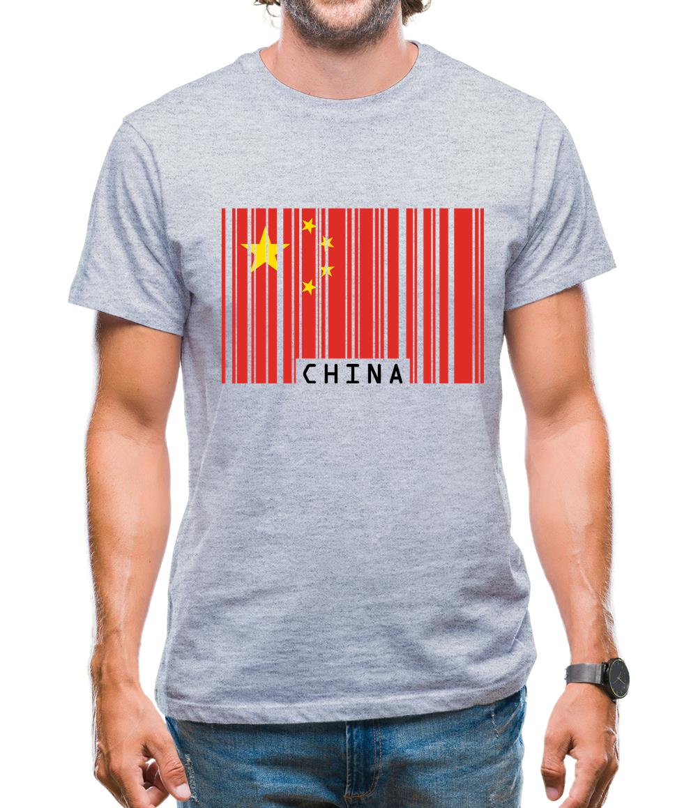 China Barcode Style Flag Mens T-Shirt