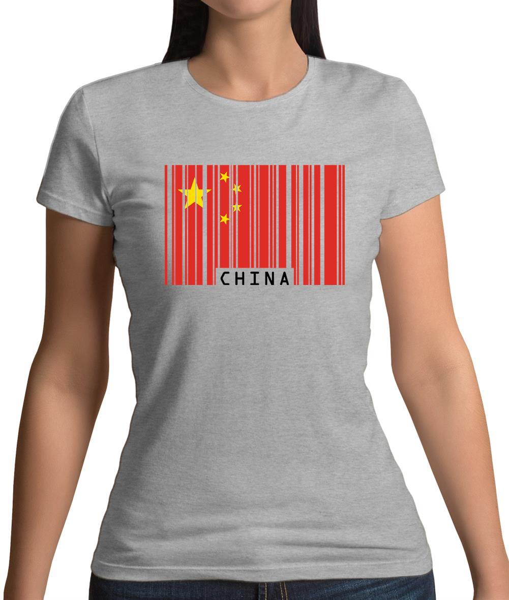 China Barcode Style Flag Womens T-Shirt