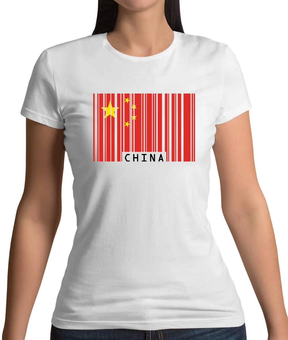 China Barcode Style Flag Womens T-Shirt