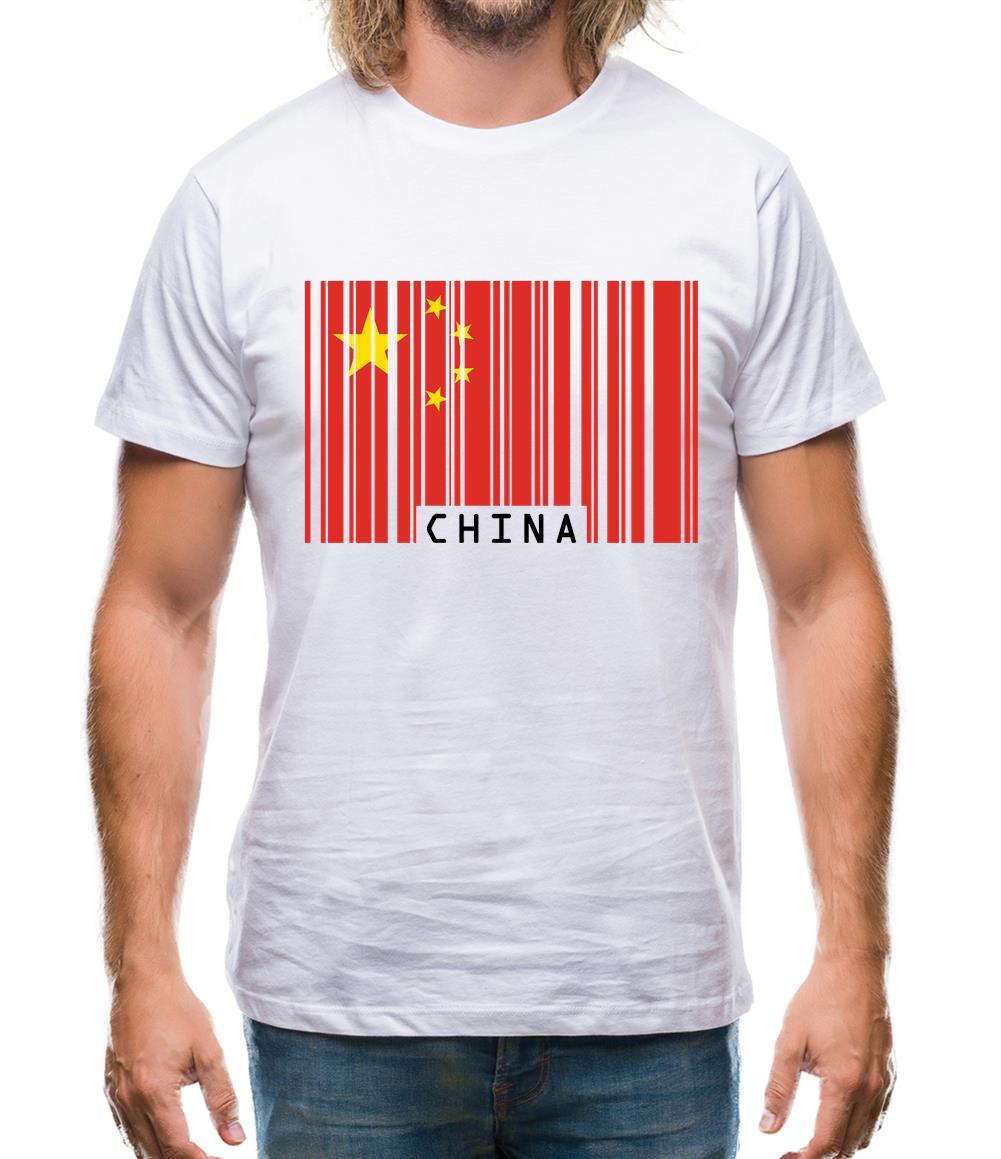 China Barcode Style Flag Mens T-Shirt