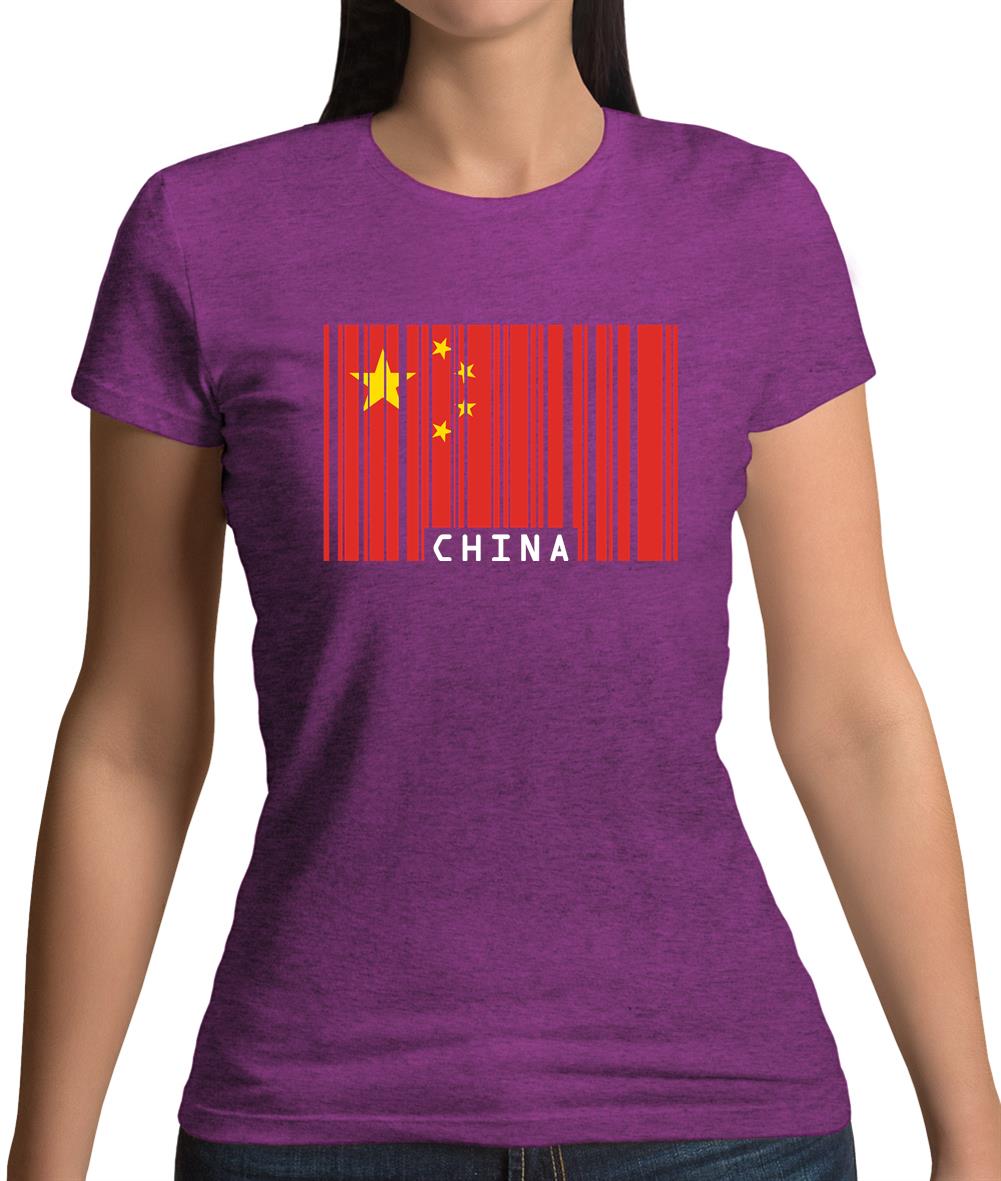 China Barcode Style Flag Womens T-Shirt