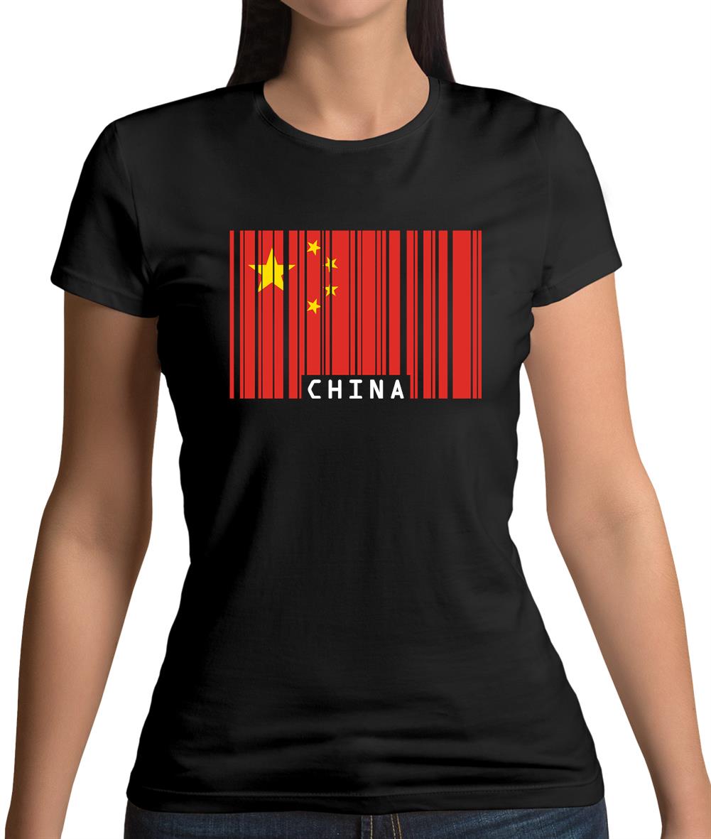 China Barcode Style Flag Womens T-Shirt