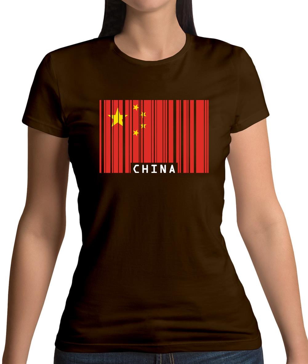 China Barcode Style Flag Womens T-Shirt