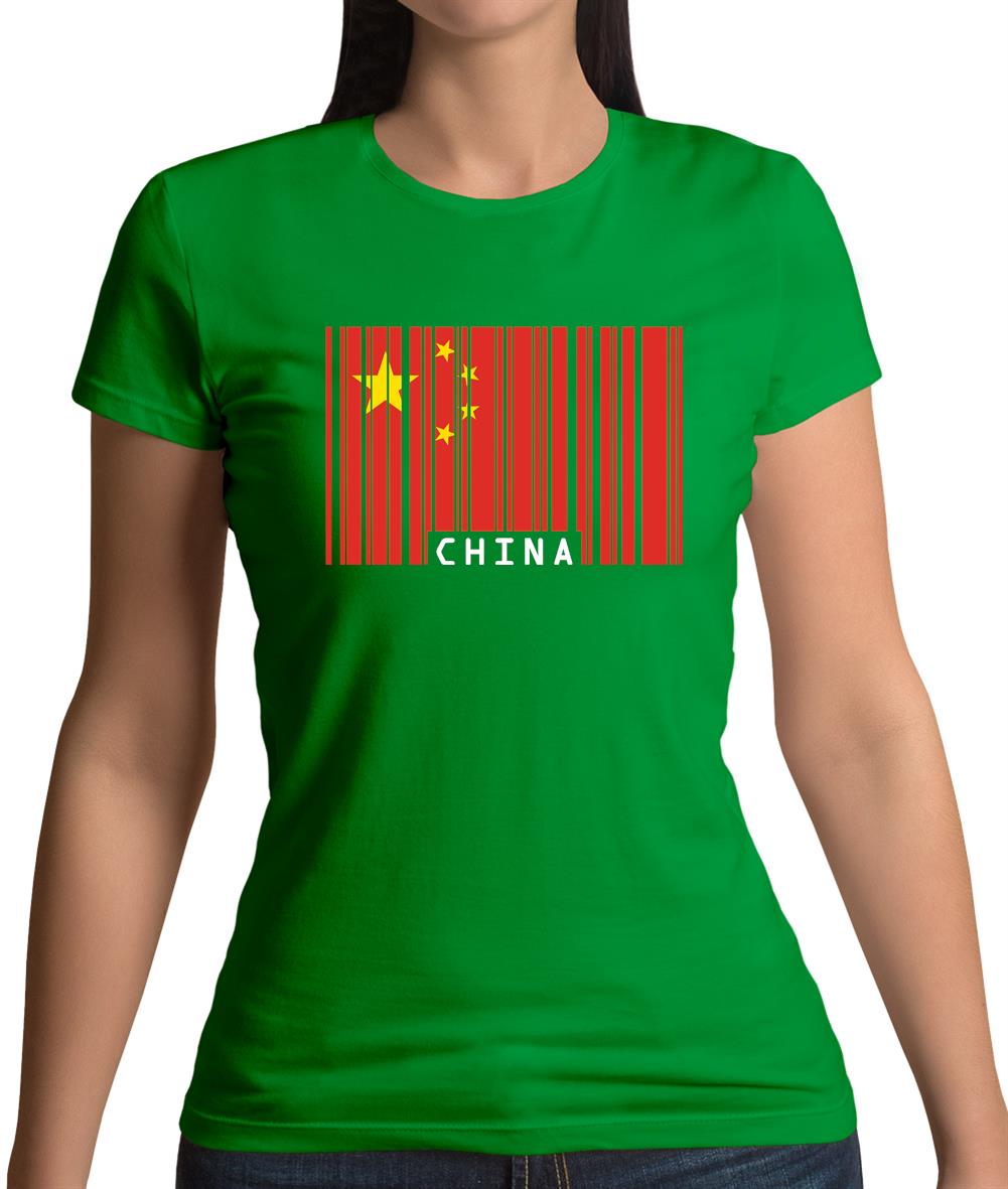 China Barcode Style Flag Womens T-Shirt
