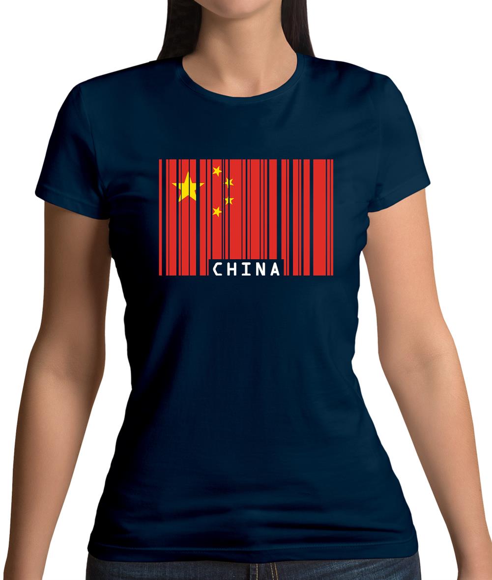China Barcode Style Flag Womens T-Shirt