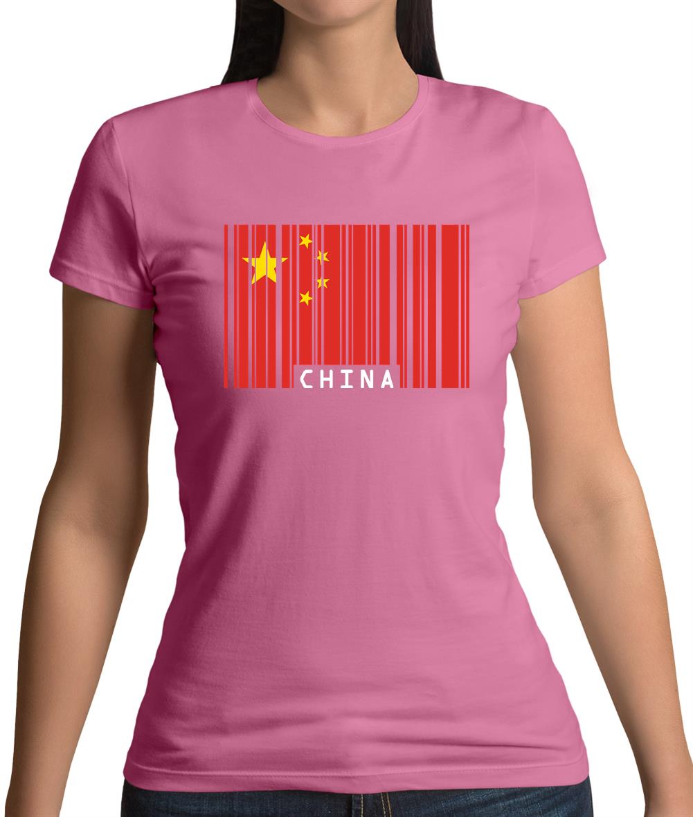 China Barcode Style Flag Womens T-Shirt