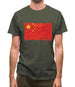 China Grunge Style Flag Mens T-Shirt
