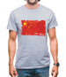 China Grunge Style Flag Mens T-Shirt